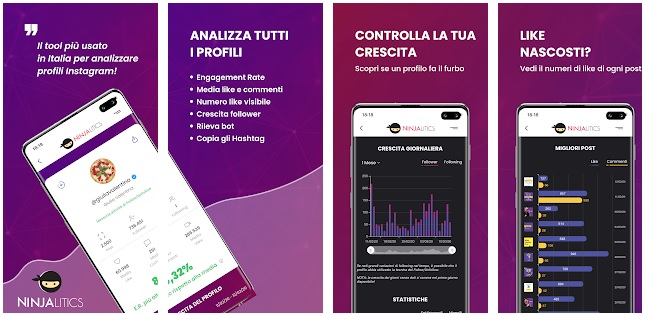 Con Ninjialitics puoi tenere sotto controllo la crescita del tuo profilo instagram