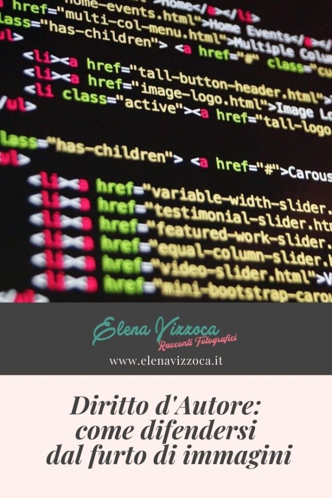 Diritto Autore, protezione dal furto di immagini, condividi su Pinterest, grafica 2